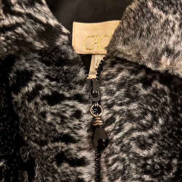 Vintage y2k Caché Faux Fur Cropped Jacket Size Small - Picture 5 of 5